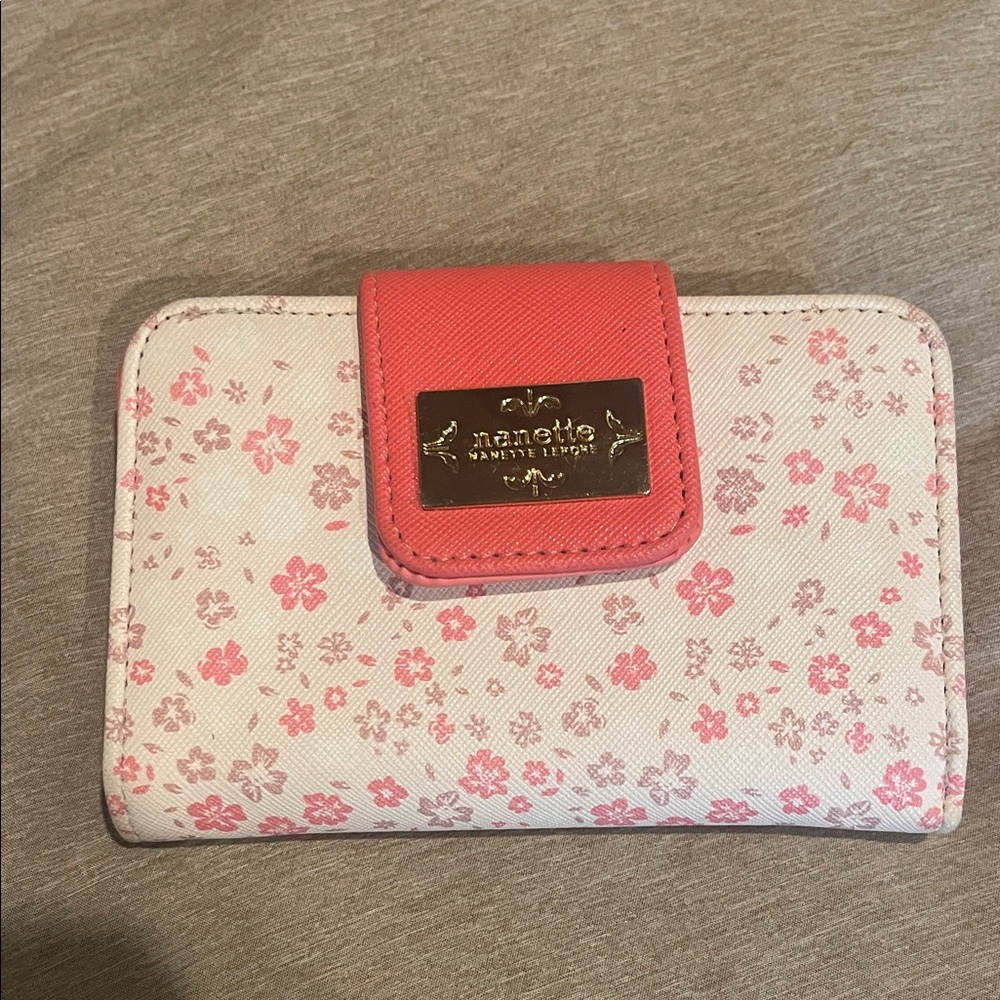 Nanette Lepore Pink and Cream Floral Wallet